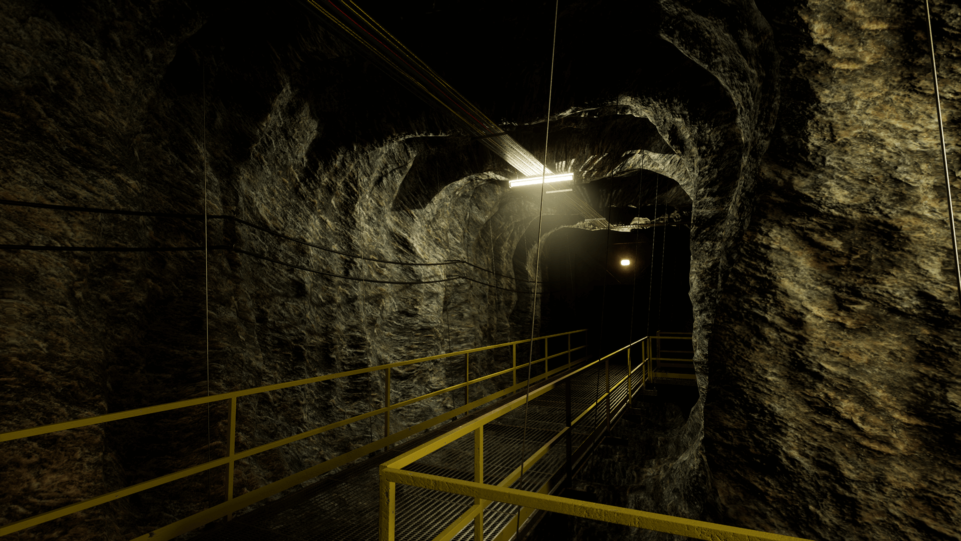A view of the tunnels that provide maintenance access to the puzzle rooms